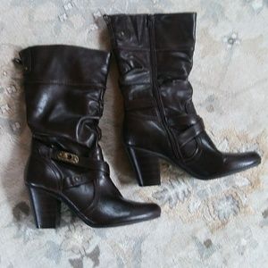 Chocolate Faux Leather Boots
